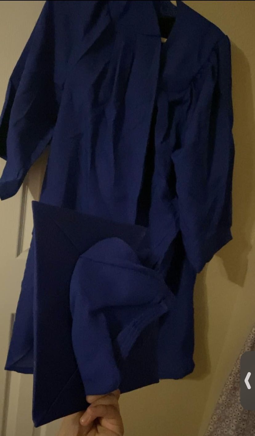 Graduation blue gown w/cap