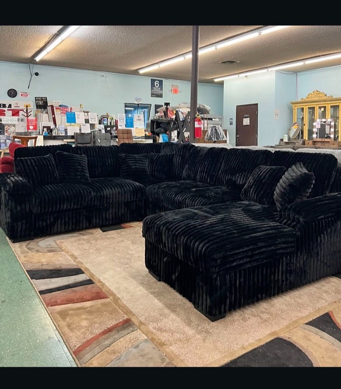 Brand New Super Comfy Corduroy Pullout Sectional
