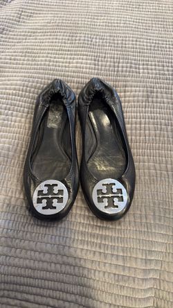 Tory Burch Blk leather Miller Flats size 8