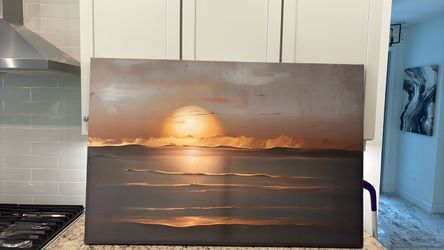 Golden horizon sunset wall art