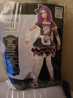 Halloween damaged doll costume