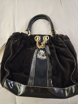Juicy Couture Black Velour Day Dreamer Handbag 