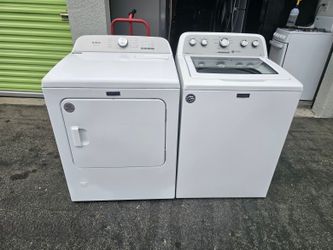 Washer and dryer topload set maytag