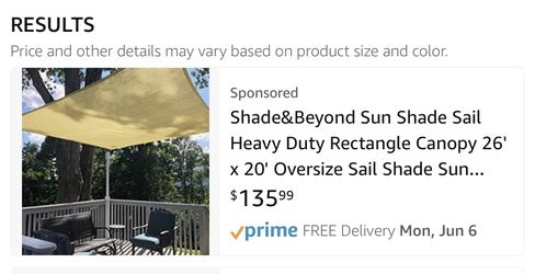 XL Sun Shade Tarp 