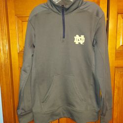 MENS SMALL34/36 NOTRE DAME ZIP-UP TOP COLLARED SWEATSHIRT FROM KA KNIGHTS APPAREL 