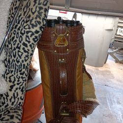 Vintage Browning Alligator Leather Golf Bag. With A Full Set Of Wilson Clubs .