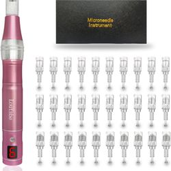 Loutsbe Cordless Electric Microneedling Pen 28000RPM, Professional Beauty Pen Machine With 30 Pcs 