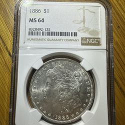 1886 Morgan Silver Dollar NGC MS64