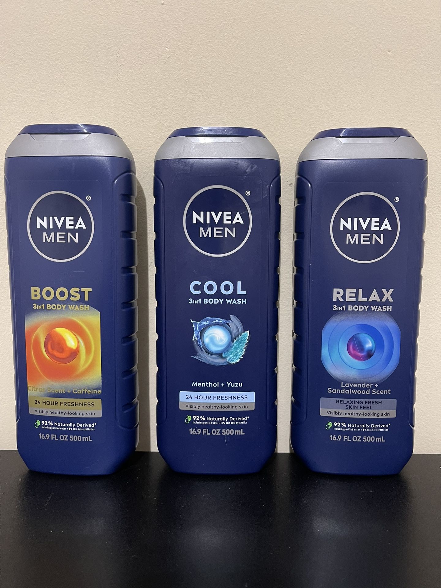 3pack Nivea Men 3 In 1 Body Wash - New