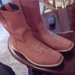 tepozan cowboy style square toed work boots 