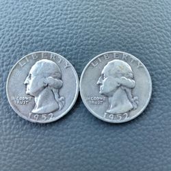 (2) 1952 Silver Quarters