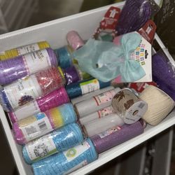 Huge Craft Ribbon & Mesh Bundle – 60+ New Pieces • Tulle, Deco Mesh, Burlap, Garland & More