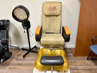 Pedicure Spa Station with Footrest and Stool