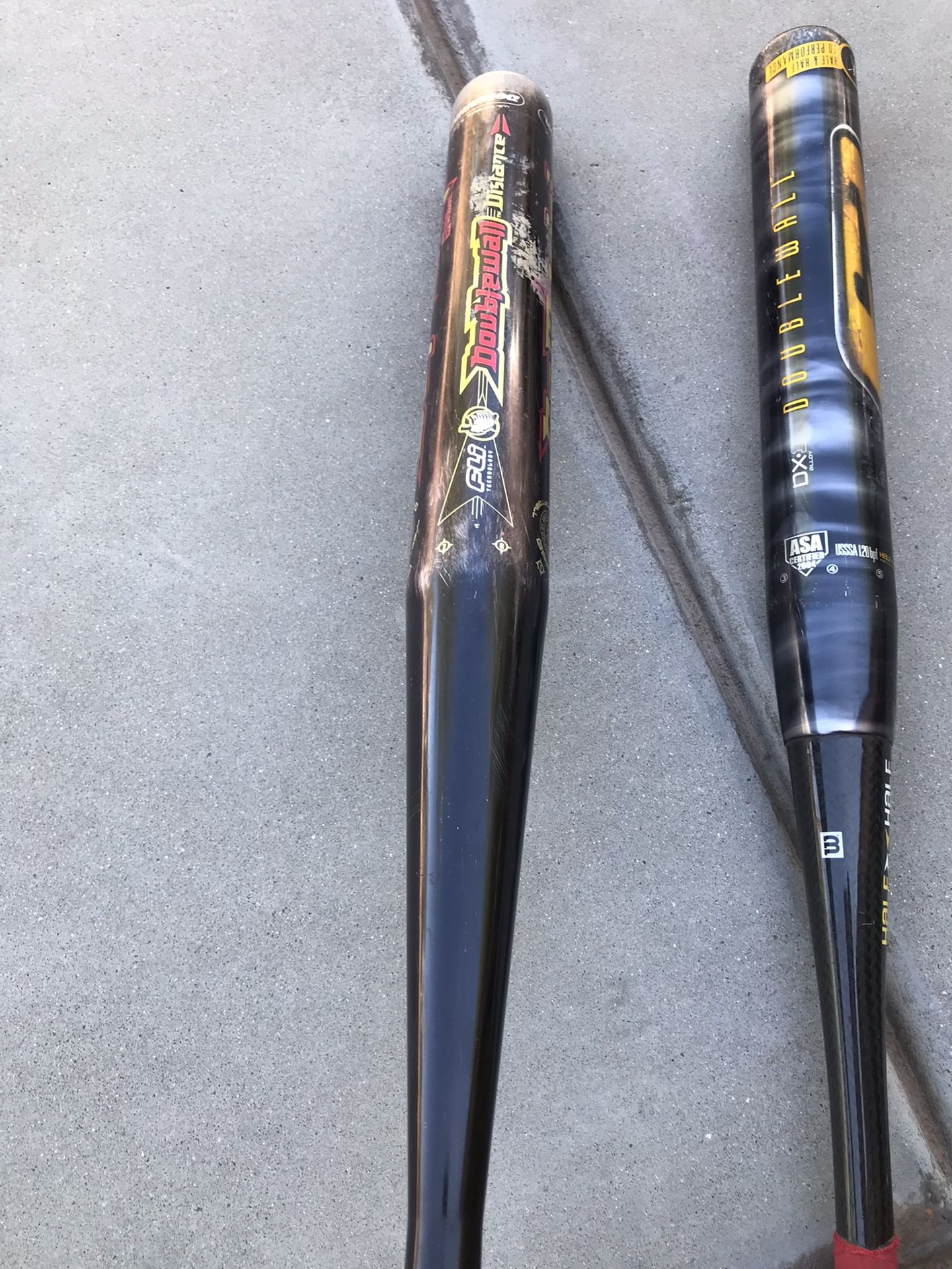 2 DEMARINI F2 Half And Half DOUBLE WALL OFFICIAL SOFTBALL BATS for Sale