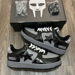 Bape Bapesta x mf Doom black grey sneakers