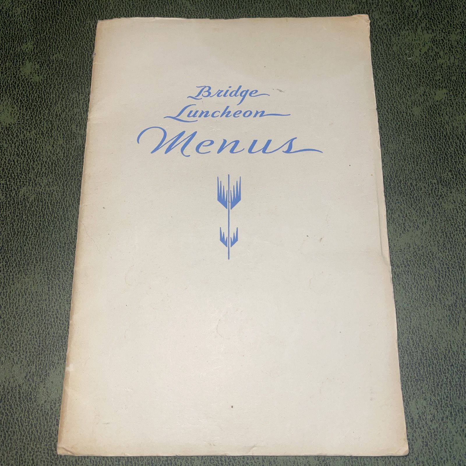 1933 better homes & garden bridge luncheon menu cookbook