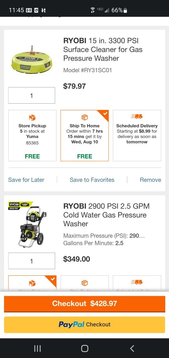 Ryobi Pressure Washer 