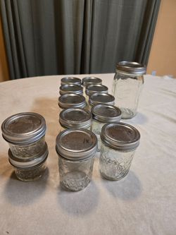 Balls Glass jars with lids mixed
