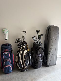 Golf Bags with Clubs and Travel Case
