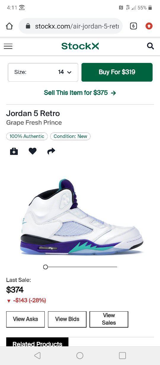 Jordan 5 Retro..size 13