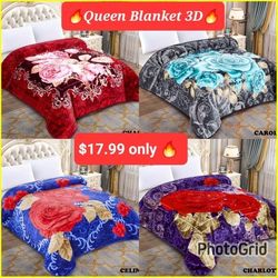 🔥3D QUEEN BLANKET  $17.99 ONLY 