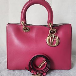 Auth Dior Dorissima Calfskin Leather Tote Bag