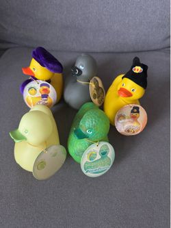 Vintage Rubba Ducks Lot (Set of 5) - All Tags Attached!
