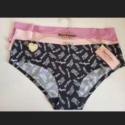 Juicy Couture 3 Pack Bikini Bottoms Breif No Panty Lines