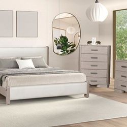 Brand New White Oak 4pc Queen Bedroom Set (Available In Eastern King)