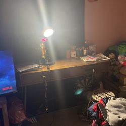 Brown Desk/Table With Drawers