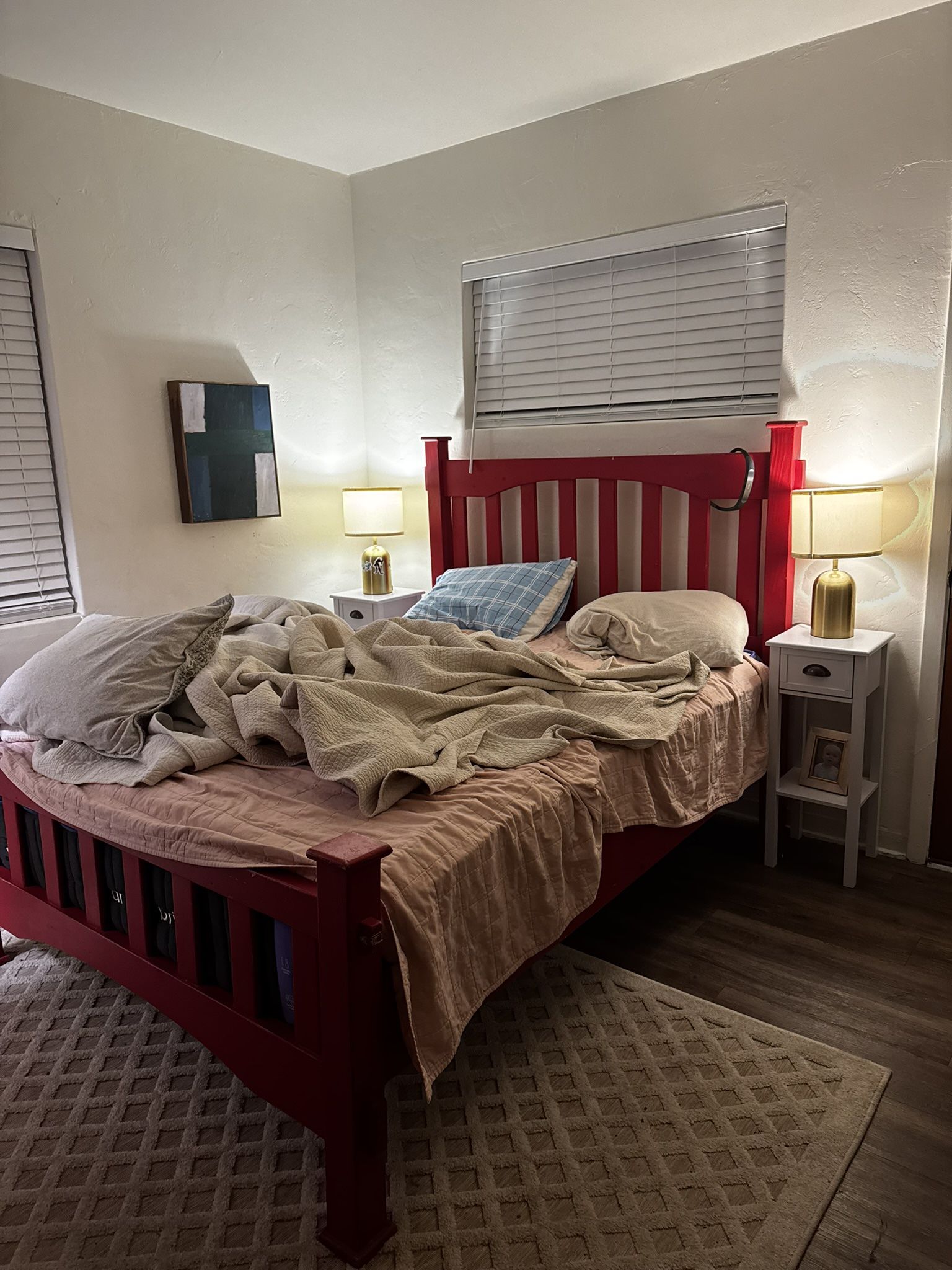 FREE Queen Red Real Wood Bed Frame
