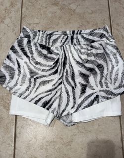 DSG Zebra Print 2-in-1 Athletic Running Shorts Women’s Medium