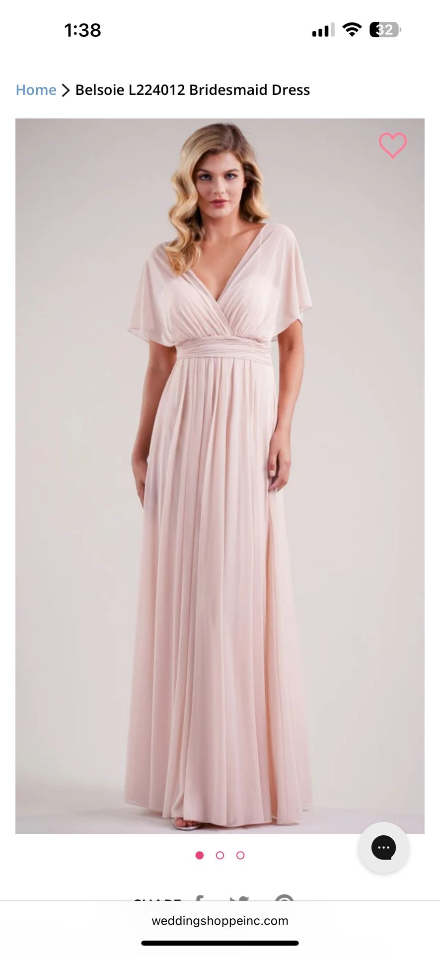 Belsoie Bridesmaid Dress In Peach x 2