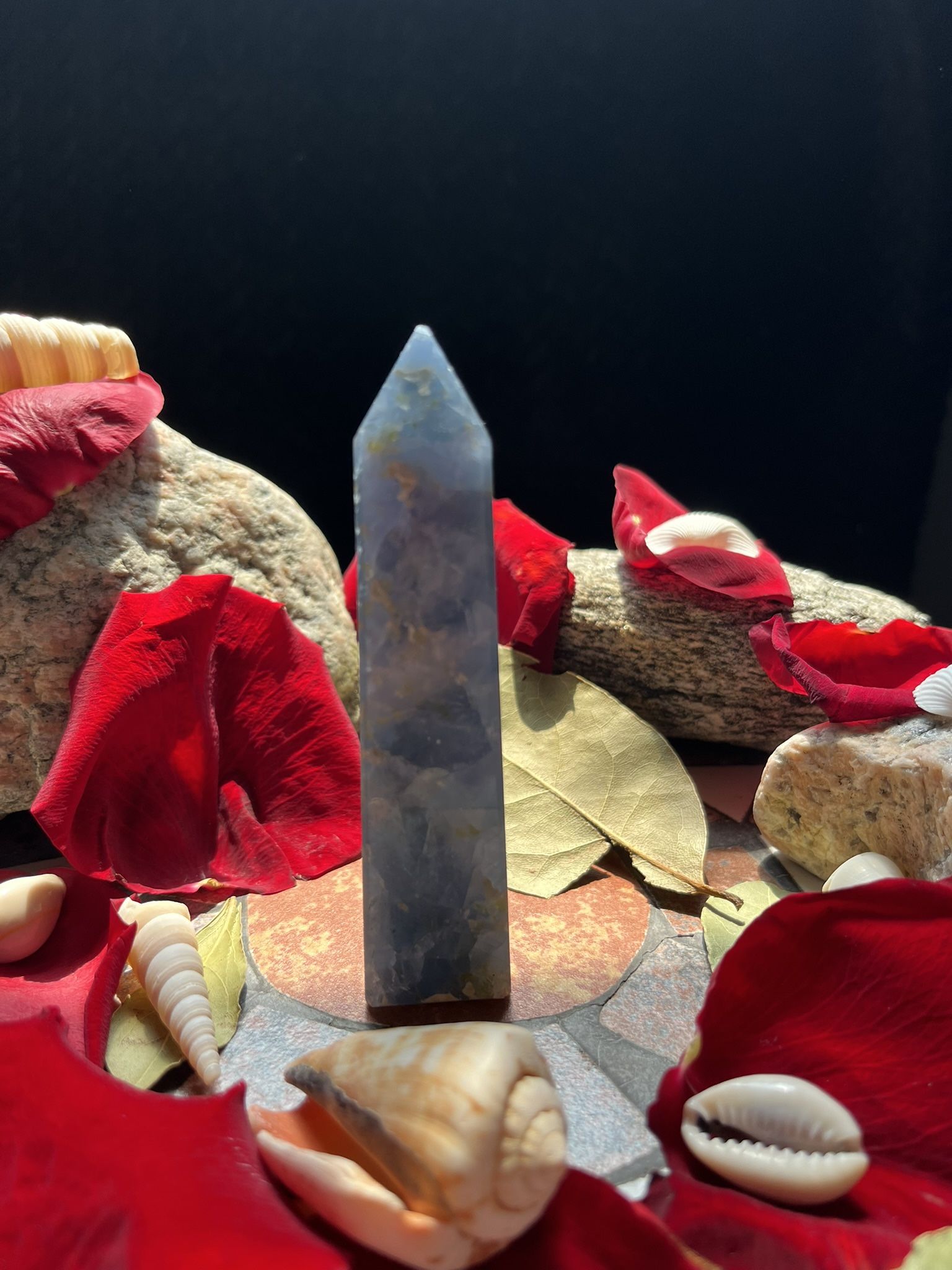 Blue Calcite Crystal Tower