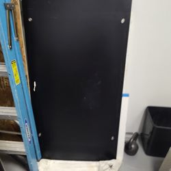 Black Glass Desk With Sawhorse Legs