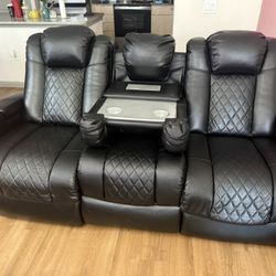 Black leather Couches 