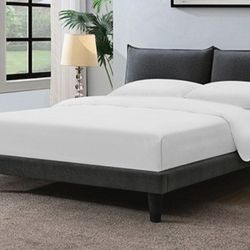 Brand New Grey Modern Style Queen Platform Bed Frame (Available In Eastern King)