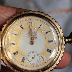 Elgin pocket watch 14k gold plated 