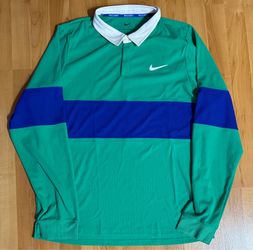 Nike Court Advantage Slam green long sleeve polo shirt