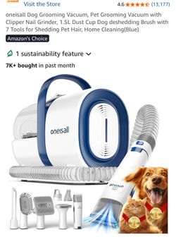 oneisall Dog Grooming Vacuum, Pet Grooming Vacuum with Clipper Nail Grinder