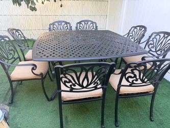 9pc Cast AluminumOutdoor Patio Dining Table Set