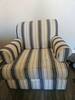 Striped Upholstered  Armchair