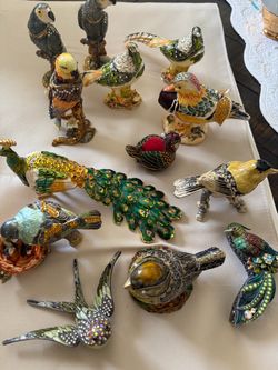 Jeweled Enamel Bird Figurine Collection