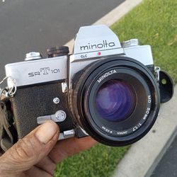 Minolta SRT-101 35mm Film SLR w/Minolta MD 50mm F1.7 Prime Lens TESTED 