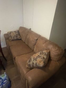 Sofa and throw pillows