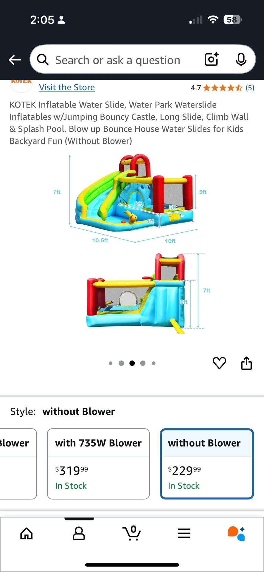 water slide with a jumper