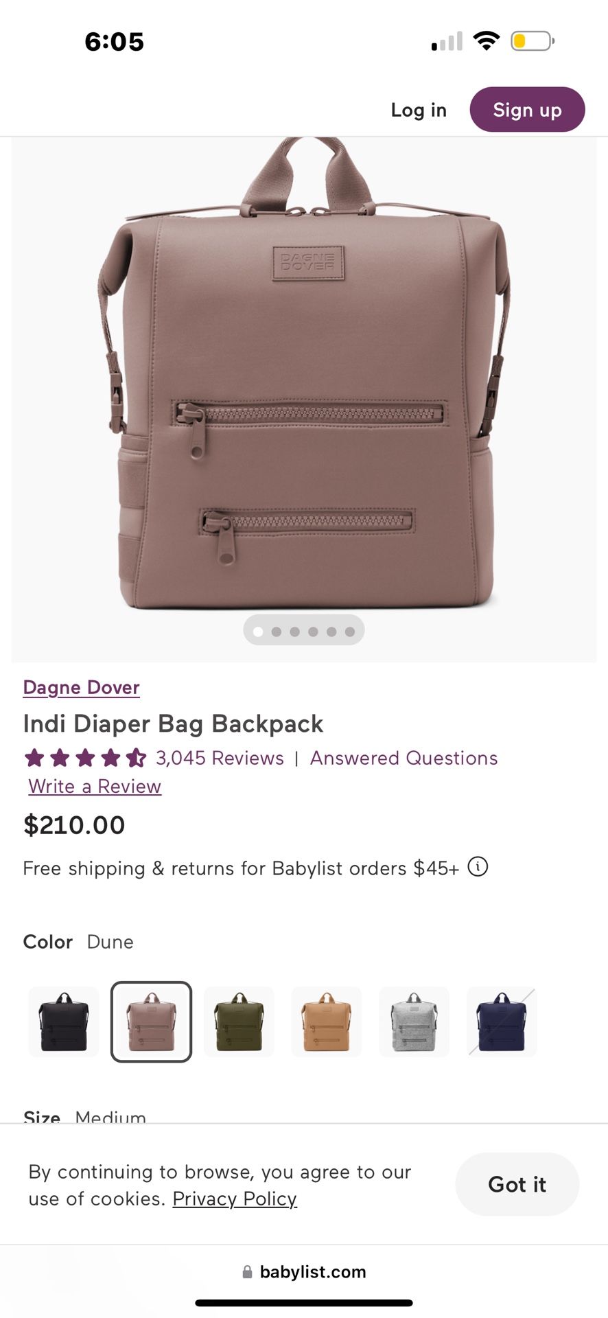 Dange Dover Diaper Bag 