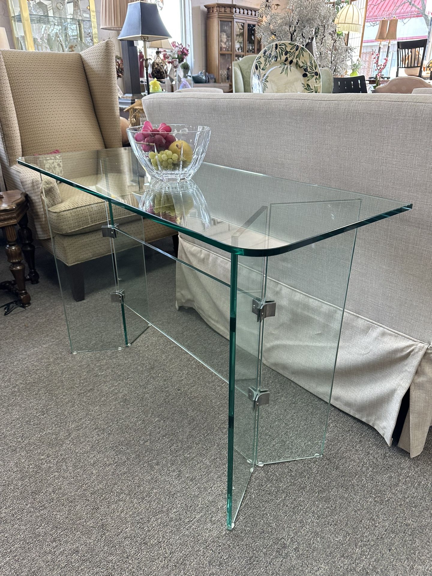 Glass entryway table 30.5t x 46 x 18