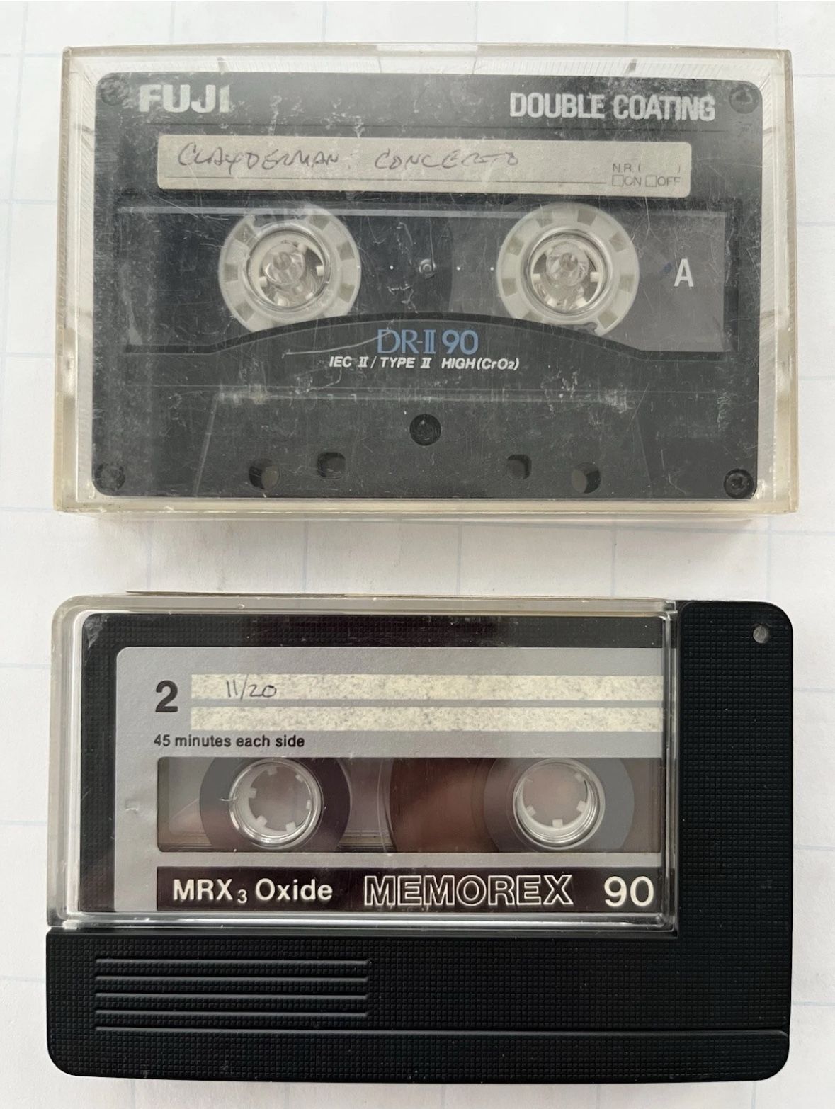 Set Of 2 Cassette Tapes Memorex MRX3 Oxide 90 Fuji DR II 90