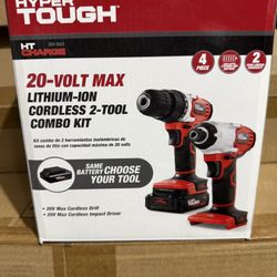 Hyper Tough AQ90104G 20-Volt Max Lithium-ion Cordless 2-Tool Combo Kit